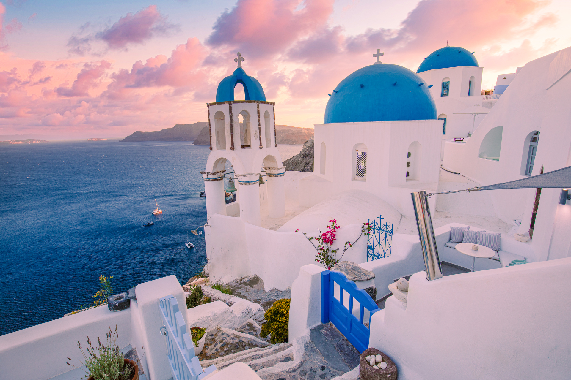 Amazing Evening View Of Santorini Island Picturesque Spring 6885368 Medium