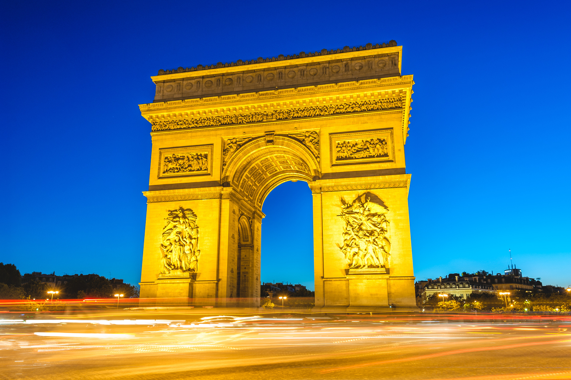 Night Scene Of Arc De Triomphe The Most Famous Monuments In 50279549 Medium
